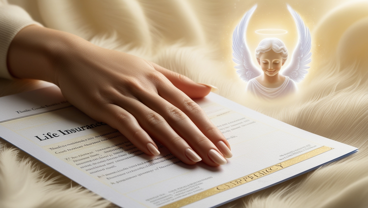 Life Insurance policy with an Angel on it